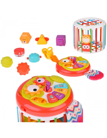 WOOPIE BABY interaktyvus būgnas „Roller“ sensorinis kubas WOOPIE BABY interaktyvus būgnas „Roller“ sensorinis kubas