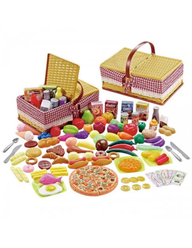 WOOPIE Picnic Basket Fruit Vegetables Fast Food Set XXL 103 pcs.
