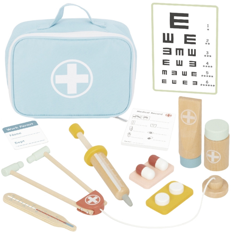 TOOKY TOY Wooden Little Doctor Doctor Set in Suitcase with Accessories