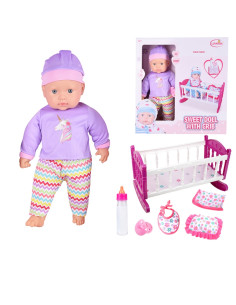 WOOPIE ROYAL XL lėlė su lopšiu ir maitinimo rinkiniu