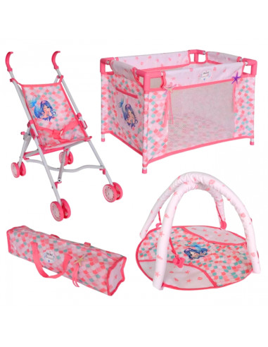 WOOPIE ROYAL Lalka Bobas 36 cm Syrenka Interaktywna Zestaw XXL Opiekunka 18w1