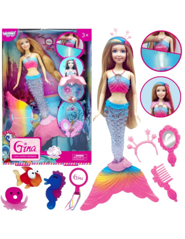 WOOPIE Lalka Syrenka Gina Magiczna Tęczowa z Akcesoriami