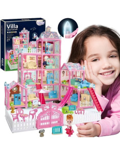 WOOPIE lėlių namelio vila su aksesuarais ir šviečiančia lėle, 275 el.