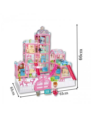 Кукольный домик-вилла WOOPIE с аксессуарами и светящейся куклой 275 предметов.