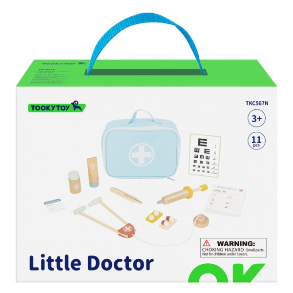 TOOKY TOY Wooden Little Doctor Doctor Set in Suitcase with Accessories