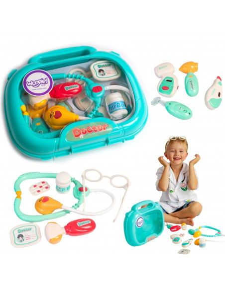 WOOPIE medicinos rinkinys Mažasis Daktaras Daktaras Lagamine Šviesos ir garsai + Aksesuarai