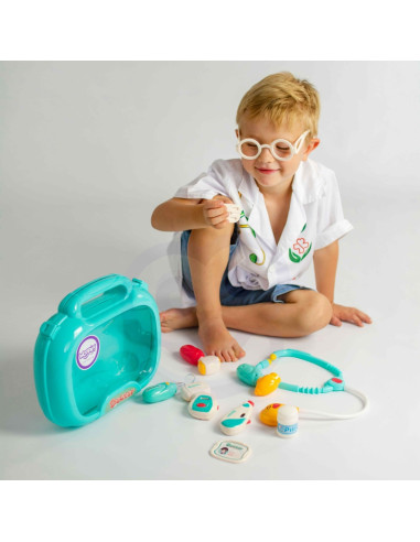 WOOPIE medicinos rinkinys Mažasis Daktaras Daktaras Lagamine Šviesos ir garsai + Aksesuarai