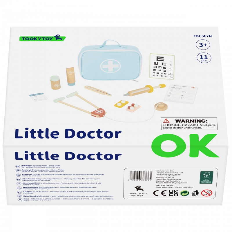 TOOKY TOY Wooden Little Doctor Doctor Set in Suitcase with Accessories