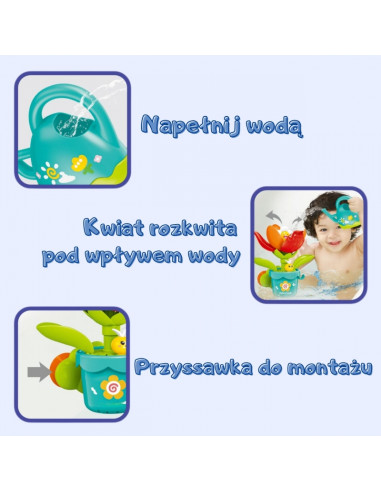 WOOPIE BABY Žydinčios gėlės vonios žaislas su laistytuvu