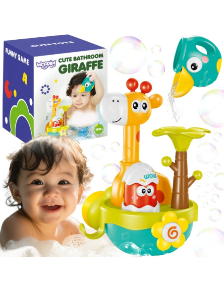 WOOPIE BABY Žirafos vonios žaislas su siurbimo puodelio piltuvu WOOPIE BABY Žirafos vonios žaislas su siurbimo puodelio piltuvu
