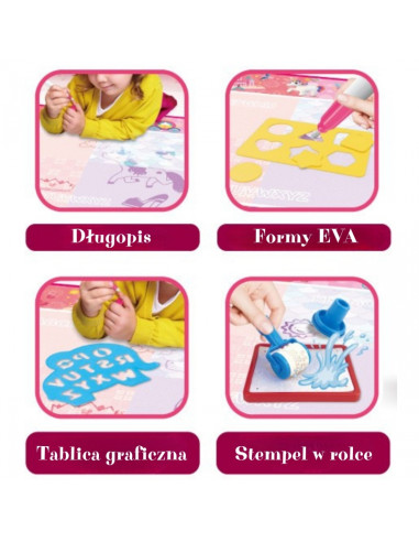 WOOPIE stebuklingas vandens piešimo kilimėlis mažosioms princesėms