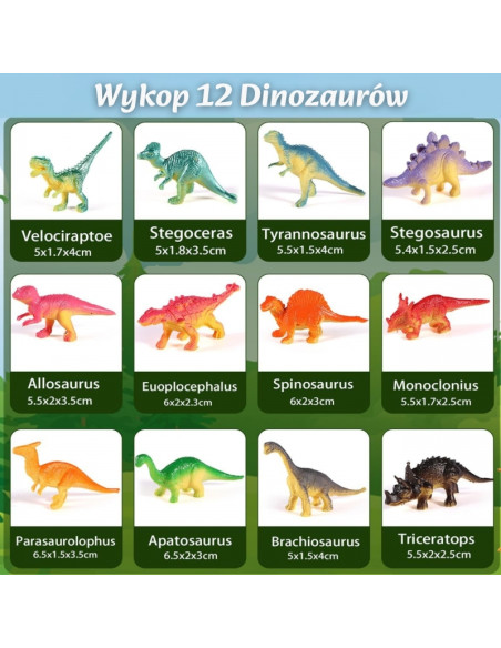 WOOPIE dinozaurų kiaušinių kasimo archeologo rinkinys 12 dinozaurų kasimui