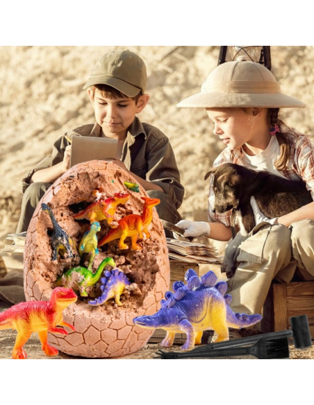 WOOPIE dinozaurų kiaušinių kasimo archeologo rinkinys 12 dinozaurų kasimui