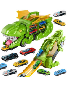 WOOPIE dinozaurų valgytojo bėgių transporto priemonių rinkinys, 13 vnt.