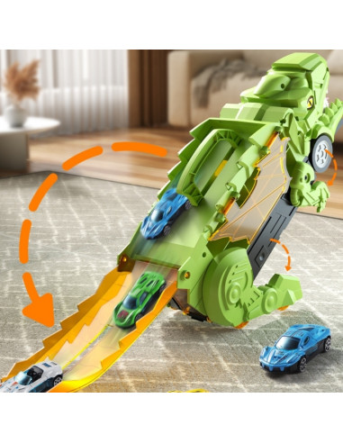 WOOPIE dinozaurų valgytojo bėgių transporto priemonių rinkinys, 13 vnt.