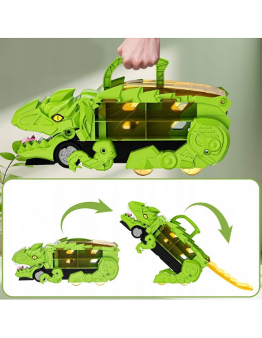 WOOPIE dinozaurų valgytojo bėgių transporto priemonių rinkinys, 13 vnt.