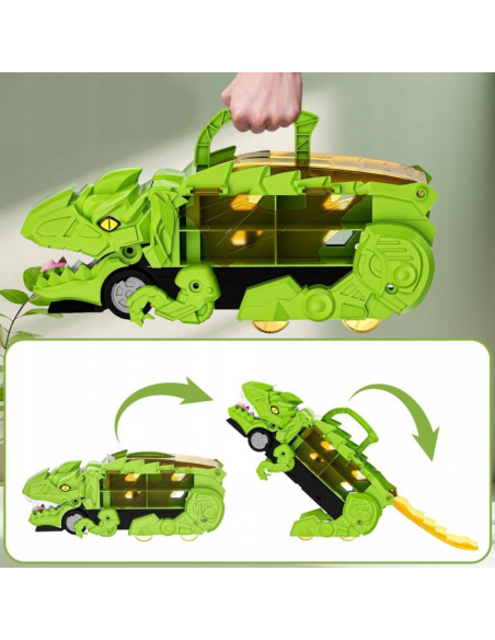 WOOPIE dinozaurų valgytojo bėgių transporto priemonių rinkinys, 13 vnt.