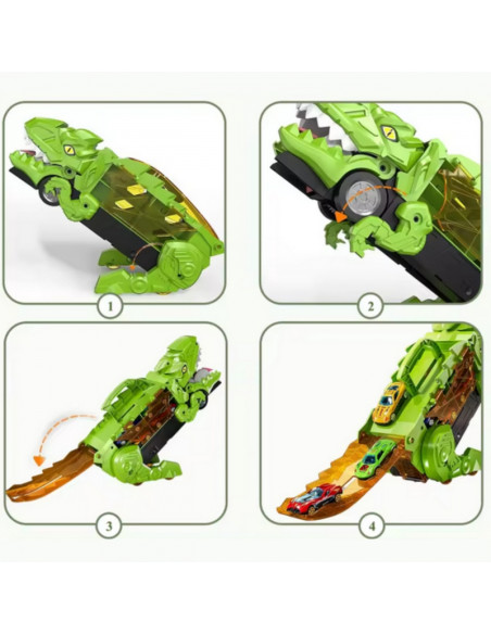 WOOPIE dinozaurų valgytojo bėgių transporto priemonių rinkinys, 13 vnt.