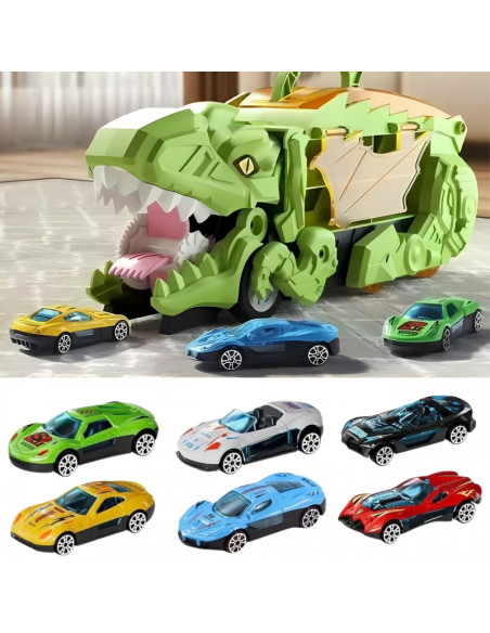 WOOPIE dinozaurų valgytojo bėgių transporto priemonių rinkinys, 13 vnt.