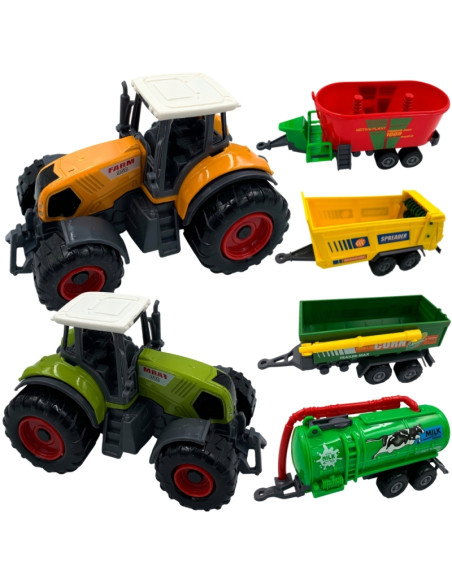 WOOPIE Zestaw Mini Farmera Traktory z Przyczepami