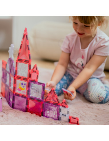 WOOPIE magnetinių kaladėlių Princesės pilies rinkinys 50 vnt.
