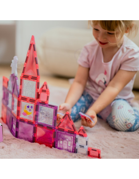 WOOPIE magnetinių kaladėlių Princesės pilies rinkinys 50 vnt. WOOPIE magnetinių kaladėlių Princesės pilies rinkinys 50 vnt.