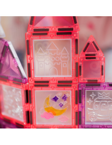 WOOPIE magnetinių kaladėlių Princesės pilies rinkinys 50 vnt.