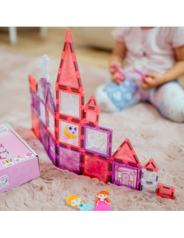 WOOPIE magnetinių kaladėlių Princesės pilies rinkinys 50 vnt.