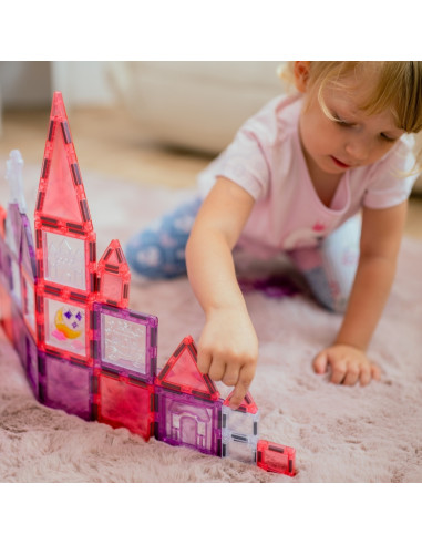 WOOPIE magnetinių kaladėlių Princesės pilies rinkinys 50 vnt.