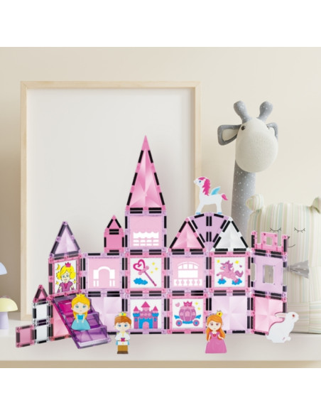 WOOPIE magnetinių kaladėlių Princesės pilies rinkinys 50 vnt. WOOPIE magnetinių kaladėlių Princesės pilies rinkinys 50 vnt.