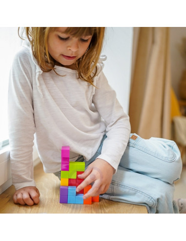 WOOPIE Tetris kubo dėlionė su kortelių rinkiniu