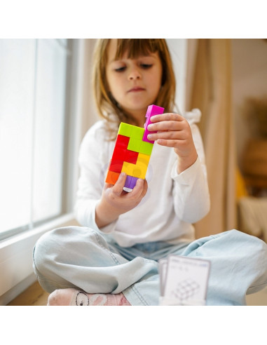 WOOPIE Tetris kubo dėlionė su kortelių rinkiniu