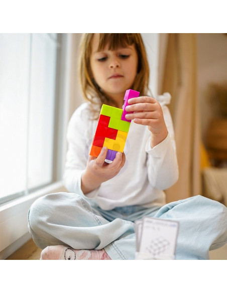 WOOPIE Tetris kubo dėlionė su kortelių rinkiniu