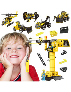 WOOPIE konstravimo rinkinys Statybinės transporto priemonės STEAM 6in1 223 vnt.