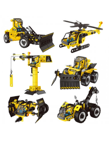 WOOPIE konstravimo rinkinys Statybinės transporto priemonės STEAM 6in1 223 vnt.