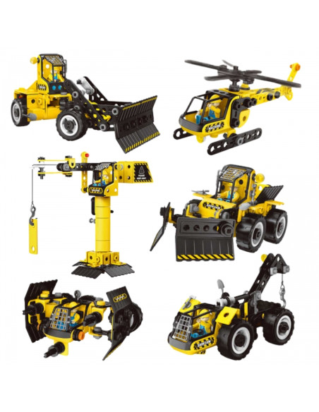 WOOPIE konstravimo rinkinys Statybinės transporto priemonės STEAM 6in1 223 vnt.