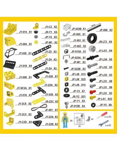 WOOPIE konstravimo rinkinys Statybinės transporto priemonės STEAM 6in1 223 vnt.