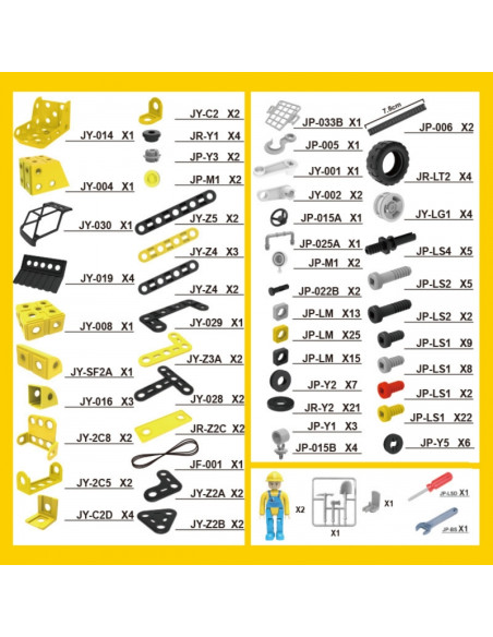 WOOPIE konstravimo rinkinys Statybinės transporto priemonės STEAM 6in1 223 vnt.