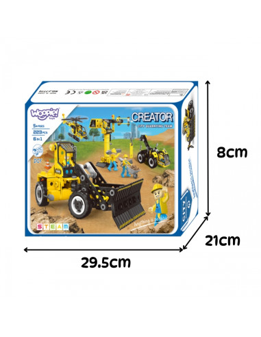 WOOPIE konstravimo rinkinys Statybinės transporto priemonės STEAM 6in1 223 vnt.