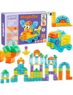 WOOPIE permatomi magnetiniai kaladėlės 43 vnt.