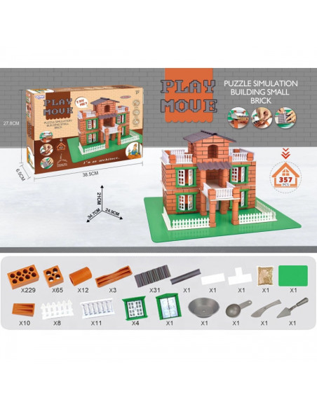 WOOPIE kaladėlių konstravimo rinkinys - vila, 357 vnt.