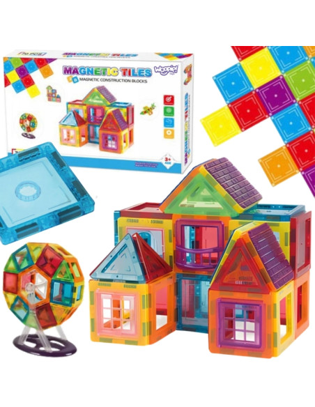WOOPIE 3D magnetiniai blokeliai, edukaciniai neodimio skydeliai vaikams WOOPIE 3D magnetiniai blokeliai, edukaciniai neodimio skydeliai vaikams