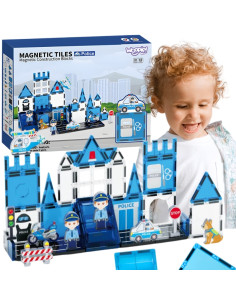 WOOPIE magnetinių kaladėlių 3D policijos nuovados rinkinys, 42 vnt.