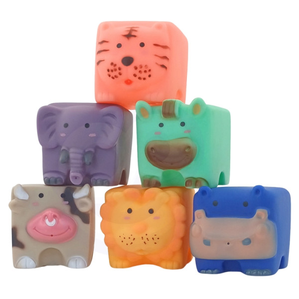 WOOPIE BABY Sensory blocks Animals Compression Puzzle + Sound 6 el.