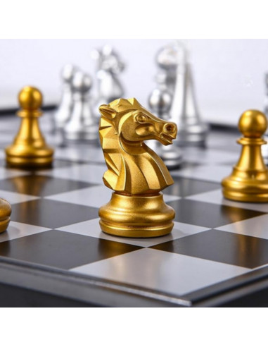 Портативные магнитные шахматы WOOPIE, золото, серебро