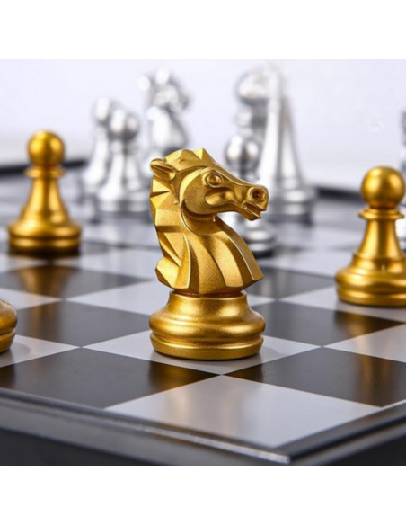 WOOPIE Szachy Magnetyczne Przenośne Złote Srebrne