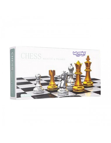 Портативные магнитные шахматы WOOPIE, золото, серебро