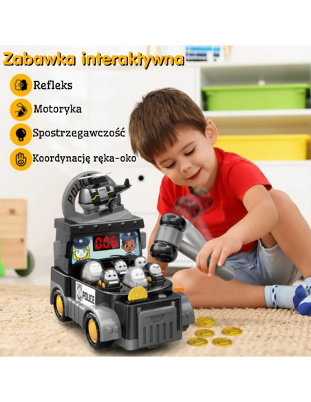 WOOPIE Hammer žaidimų automatas Policijos automobilis su priedais