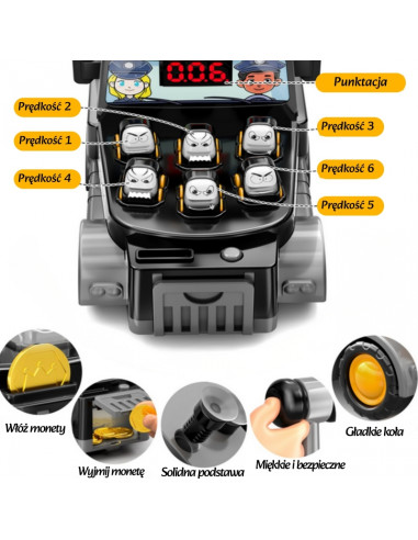 WOOPIE Hammer žaidimų automatas Policijos automobilis su priedais