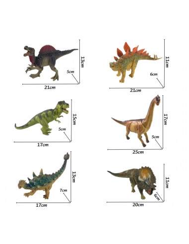 WOOPIE T-Rex dinozauro figūrėlių rinkinys, 6 vnt.